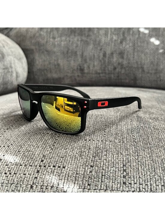 Oakley Other - Oakley Holbrook Sunglasses 009102 Reflective Gold Lenses Red Icons